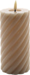 swirl led kaars rustic sand 15x7,5cm