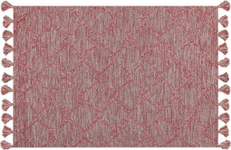 NIGDE - Laagpolig vloerkleed - Rood - 160 x 230 cm - Katoen