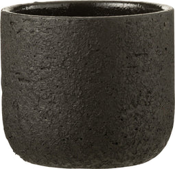 J-Line bloempot Ruw - keramiek - zwart - medium - Ø 18.5 cm