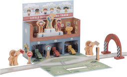 Little Dutch - Speelkoffer Racebaan - Houten racecircuit met accessoires - Multicolor