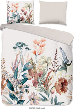 Good Morning Dekbedovertrek "bloemen" - Multi - (140x200/220 cm) - Katoen Flanel