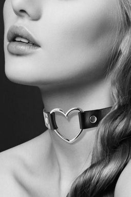 Bijoux Pour Toi - Halsband met Hartje - Zwart