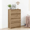 vidaXL - Dressoir - 60x35x98,5 - cm - bewerkt - hout - artisanaal - eikenkleur