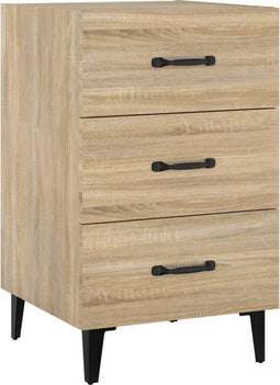 vidaXL - Nachtkastje - 40x40x66 - cm - bewerkt - hout - sonoma - eikenkleurig