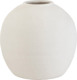 J-Line Vaas Rond - cement - wit - 28.50 cm hoog
