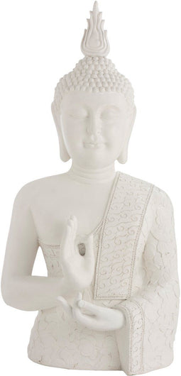 J-Line decoratie Boeddha Zen - polyresin - wit