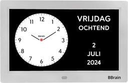 BBrain Basic - Analoge Dementieklok 10 inch - 21 herinneringen - Wit