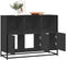 vidaXL - Dressoir - 100x35x76 - cm - bewerkt - hout - zwart