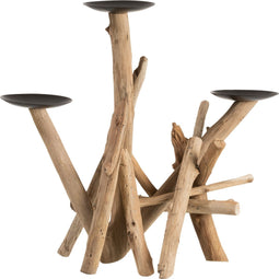 J-Line kaarshouder 3 Hoogtes Stukken - hout - naturel