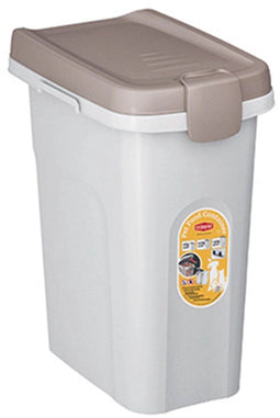 Stefanplast Voerton 15 liter - Voedselcontainer - Luchtdicht - Bruin - Wit