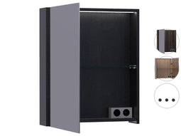Brauer Dual 60 Black Wood Spiegelkast - 60 cm - Linksdraaiend