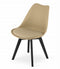 Eetkamerstoel beige - 2 stuks - 82x49 cm - beukenhouten poten