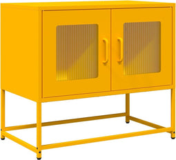 vidaXL - Tv-meubel - 68x39x60,5 - cm - koudgewalst - staal - mosterdgeel