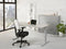 Ergonomisch design t-poot bureau Teez breed 140CM diep 80CM bladkleur Licht Eiken framekleur Zwart (RAL9005)
