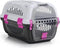 Beeztees Rhino - Reismand - Veilig vervoer voor kleine huisdieren - Grijs/Roze - 51x34,5x33 cm