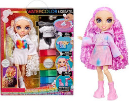 Rainbow High Watercolor & Create - Modepop - 6 uitwasbare waterverfpoeders - Paarse ogen