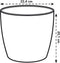 Elho Brussels Diamond Rond 22 - Bloempot voor Binnen - Ø 22.4 x H 20.1 cm - Oyster pearl