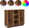 vidaXL - Dressoir - met - LED - - - Oud - Hout - 90x32x75 - cm - Gelaagd - Hout