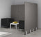 Akoestische wand Lucia breed 160CM hoog 120CM kleur lucia Zwart PO13 kleur beugel Aluminium (RAL9006)
