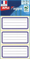 Agipa schooletiketten ft 75 x 34 mm (b x h), 24 etiketten per etui, blauwe rand, gelijnd