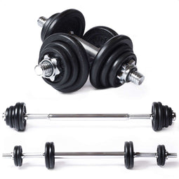 Tunturi Halterset 20 kg - Gietijzer Halter en Dumbbells - 20 gewichtsvariaties - Zilver