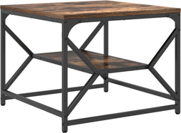 vidaXL - Salontafel - met - Opbergrek - - - Rookeiken, - 51x50x40 - cm, - Gemaakt - uit - Samengesteld - Hout