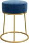 vidaXL - Hocker - rond - fluweel - blauw
