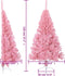 vidaXL - Kunstkerstboom - met - standaard - half - 120 - cm - PVC - roze