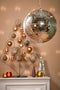 House of Seasons Kerst Discobal - Ø30 cm - Champagnekleurig Spiegelglas