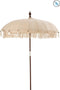 J-Line parasol Kwastjes/Schelpen - hout - beige/donkerbruin - large