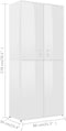 vidaXL - Schoenenkast - 80x39x178 - cm - bewerkt - hout - hoogglans - wit