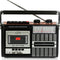 Ricatech PR85 - Draagbare Retro Radio - FM/AM en cassette - Bruin