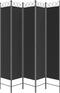 vidaXL - Kamerscherm - met - 5 - panelen - 200x200 - cm - stof - zwart
