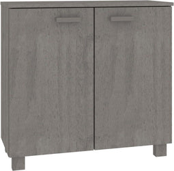 vidaXL - Dressoir - HAMAR - 85x35x80 - cm - massief - grenenhout - lichtgrijs