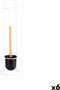 Toiletrolhouder Wit Metaal Bamboe 17 x 57 x 16,5 cm (6 Stuks)