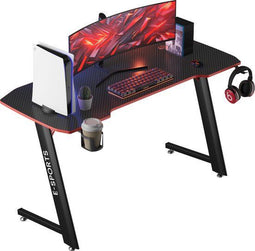 Avalo Gaming Bureau - 140x60x75 CM - Z-vormige structuur - Zwart