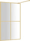 vidaXL - Inloopdouchewand - transparant - 118x195 - cm - ESG-glas - goudkleurig