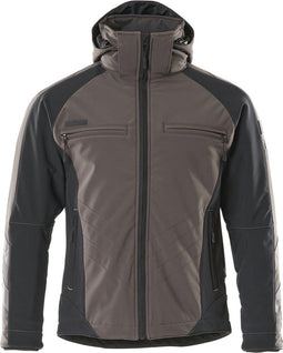 Mascot Unique Winterjas 16002-149 - Drielaags softshell - Ademend en waterafstotend - Donkerantraciet/zwart - L