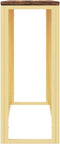 vidaXL - Wandtafel - roestvrij - staal - en - massief - gerecycled - hout - goudkleur