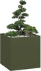 vidaXL - Plantenbak - 80x80x80 - cm - staal - olijfgroen