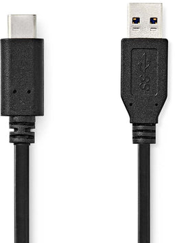 Nedis CCGL61650BK10 - USB A naar USB type-C kabel - 60W Power Delivery - Zwart