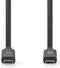 Nedis USB-C Kabel - USB 3.2 Gen 1 - 100 W - 5 Gbps - 2 m - Zwart