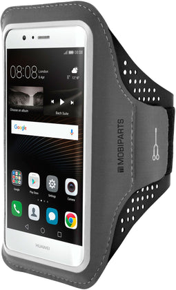 Mobiparts P9 Lite - Sport Armband - Ademend materiaal en sleutelvak - Zwart