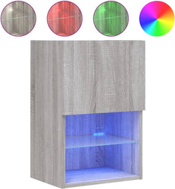 vidaXL - Tv-meubel - met - LED-verlichting - 40,5x30x60 - cm - grijs - sonoma - eiken