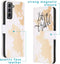 iMoshion Hoesje Geschikt voor Samsung Galaxy S21 Hoesje Met Pasjeshouder - iMoshion Design Softcase Bookcase - Wit / Meerkleurig / Goud / Let's Go Travel White