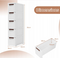 Coast Badkamerkast Beige/Wit – 42 x 19 x 91 cm – Smalle Opbergkast op Wielen met 5 Lades