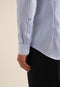 Seidensticker slim fit overhemd - popeline - strijkvrij - blauw gestreept - Boordmaat: 42