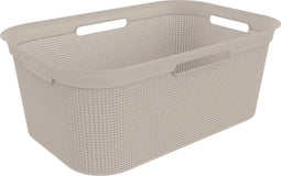 ROTHO set van 4 wasmand BRISEN 41 l wasmand kuipdrager stabiel met handvatten stapelbaar 41 l modern design | cappuccino