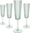 Laura Ashley Glass Collectables Champagneglazen set van 4 - Mondgeblazen - Groen - 21 cl.