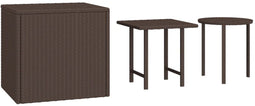 vidaXL - Tuinbijzettafels - 3 - st - poly - rattan - bruin